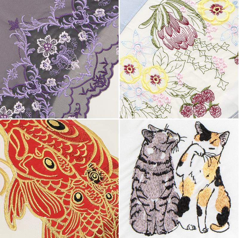 全面カットワーク刺繍の加工技術